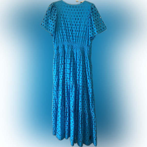 NEW WITH TAG Anthropologie Somerset Maxi Dress Eyelet Edition BLUE - Picture 7 of 13